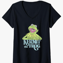 Womens Disney Muppets Kermit The Frog Vintage V-Neck T-Shirt M