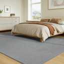 Solid Washable Area Rug - 5x7 Medium Pile Faux Cashmere Carpet for Living Room Bedroom, Grey