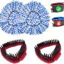 2 Mop Heads Replacements for OCedar, 2 Scrub Brush Compatible with Ocedar EasyWring 1 Tank System,Microfiber Mop Refills for Easy Cleaning and Machine Washable