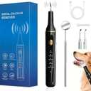 Kipvvo Dog Plaque and Tartar Remover, Plaque Remover for Teeth with LED Light, 5 Modes Dog Tartar Remover for Teeth 4 Set, Low Noise Ultrasonic Tooth Cleaning Kit Tool for Dogs and Cats Black