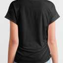 Dokotoo Spring Tops for Women 2025 Cap Sleeve Side Ruched Summer Tops for Women Trendy Women Clothing (Black, S)