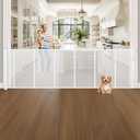 120 Inch Extra Wide Retractable Baby Gate for Large Opening, 33 Tall, Upgraded Dog Gate with Fiberglass Rods for Doorways, Indoor & Outdoor and Stairs, White