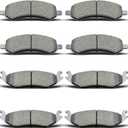 8PCS Front Rear Ceramic Brake Pads Replacement Kit For 2007-2009 Chrysler Aspen,Dodge Durango,For 2010 Dodge Dakota,For 2006-2010 Dodge Ram 1500,For 2011-2018 Ram 1500(D967 D1084)