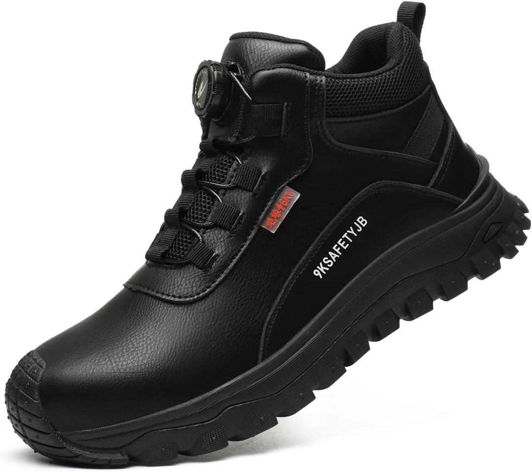 Composite Steel Toe Safety Shoes Lightweight Kevlar Puncture Resistant 6KV Electrical Insulated Breathable Waterproof Slip Resistant Industrial Construction Sneakers Rubber Sole Work Boots, 41, Black