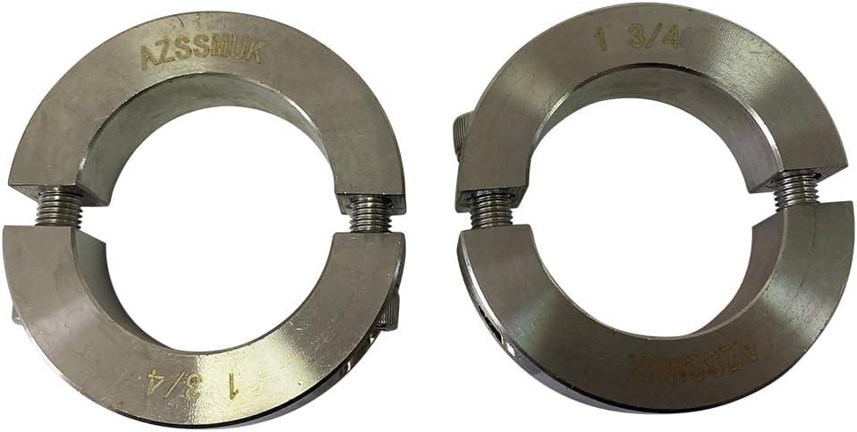 AZSSMUK Bore 1-3/4'' Double Split Shaft Collar Stainless Steel Lock Collar Clamp Set Screw 2PCS (1-3/4'', 2)