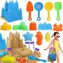 TOY Life Giant Castle Bucket Beach Toys for Kids Ages 4-8, Castle Building Sand Toys for Kids with Sand Castle Molds & Shovels, Beach Sandbox Toy for Travel