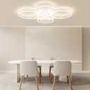 Modern LED Ceiling Light, 23-Inch, 3 Color Temps, 3348LM, Adjustable Brightness, Remote & APP Control, Energy Saving Ideal for Living Room, Dining Room, Kitchen & Office - 8 Cirles