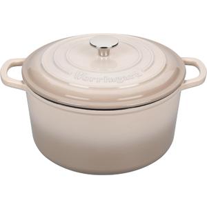 Enameled Cast Iron Dutch Oven Pot with Lid, for Sourdough Bread Baking, Round Dutch Ovens, 4.5 Quart, Latte