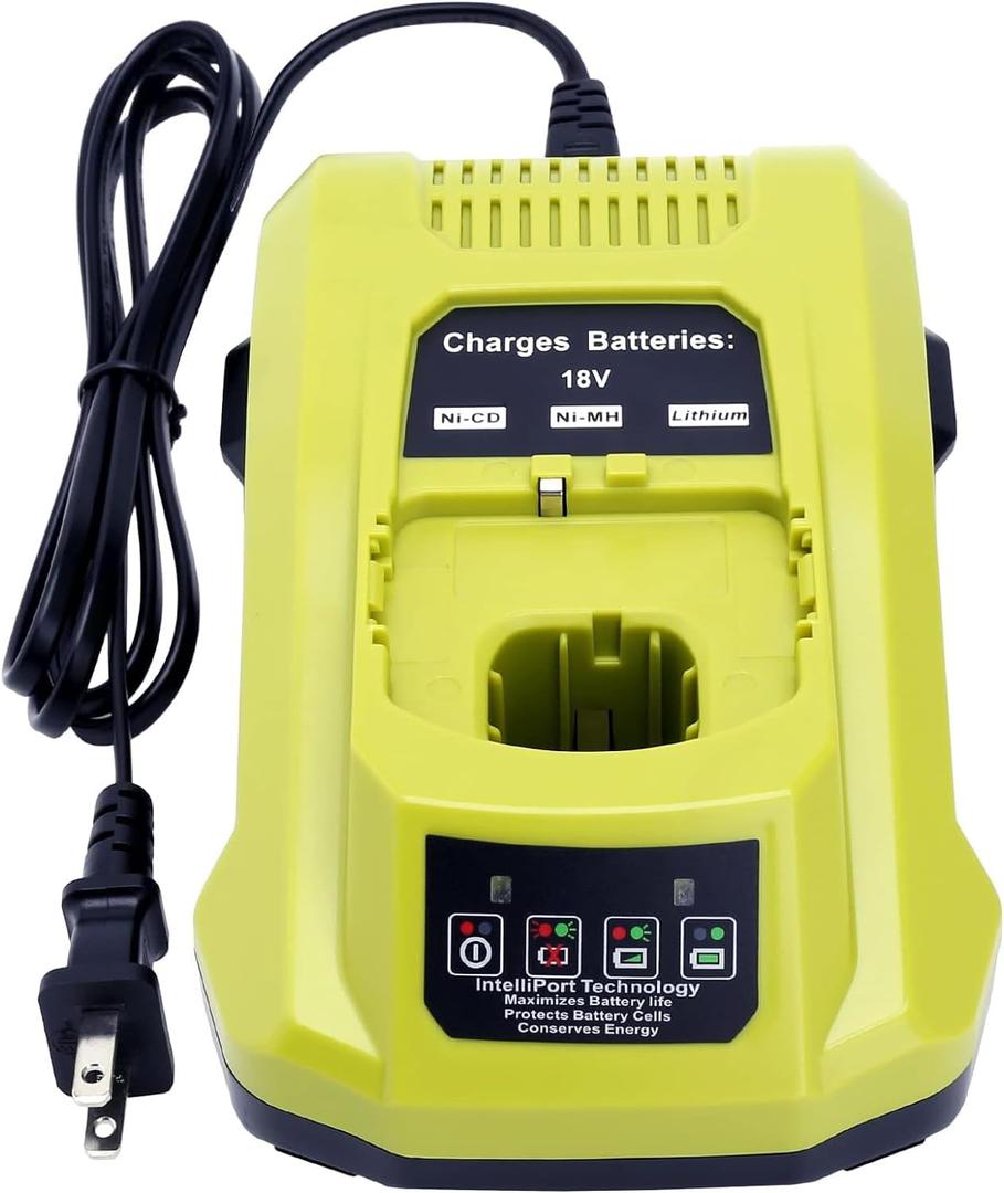 P117 Dual Chemistry 12V 14.4V 18V Battery Charger Replacement for Ryobi Charger ONE+ P117 P118 P119 P100 P101 P102 Lithium-Ion NiCd NiMh Battery