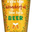 Futtumy It's the Most Wonderful Time for a Beer Glass, 17 OZ Beer Pint Glass, Funny Gifts for Men Beers Lovers Dad Father, Christmas Gifts for Men Women, Christmas Beers Glass for Xmas Party Birthday