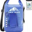 HEETA Dry Bag Waterproof for Women Men, Roll Top Lightweight Dry Storage Bag Backpack with Phone Case for Travel Swimming Boating Kayaking Paddle Board Camping Beach Accessories (Bluish Violet, 5L)