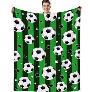 Soccer Blanket Gifts for Boys Ultra Soft Flannel Soccer Throw Blanket Warm Lightweight Blankets Soccer Lover Gifts for Kids Teens Adults 50"X40" (Socce2)
