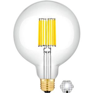 OMAYKEY 12W Dimmable Large LED Globe Bulb 100W Equivalent 1000 Lumens, 5000K Daylight White E26 Medium Base, Vintage Edison G125(G40 Replacement) Oversize Globe Clear Glass LED Filament Light Bulb