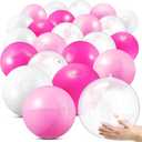 24 Pcs Inflatable Beach Balls Bulk 20 Inch Pastel Color Jumbo Big Beach Balls for Swimming Pool Summer Wedding Water Games Party Favor (Pink)