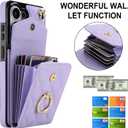 Asuwish Phone Case for Samsung Galaxy S26 Ultra 5G Wallet Cell Cover with Tempered Glass Screen Protector Wrist Strap Ring RFID Blocking Card Holder S26Ultra 26S S 26 26Ultra SM-S948U Women Men Purple