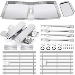 Grill Replacement Parts for Nexgrill 4 Burner 720-0830H, 720-0783E, 24" - 30" Grease Tray, Grill Grates, Burner Tube, Heat Plates and Igniters Kit for Home Depot Nexgrill 720-0830H Replacement Parts