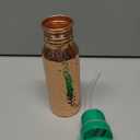 VedaVessel 100% Pure Copper Water Bottle 12 oz with Sipper Lid & Straw - Hammered Ayurvedic Small Copper Water Bottle - BPA Free Lid with Spout (Hammered, Forest Green)