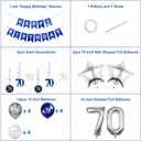 2 x Silver 70th Birthday Decorations Kit with 32in Number Foil Balloons, Swirl Decorations, Happy Birthday Banner & Star Foil Balloons for Milestone Celebration