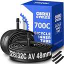 Heavy Duty 700c Bike Tube 700 x 23-25c 28-32c 35-43c Butyl Rubber, 28 Inch Road Bicycle Tire Inner Tube Replacement 2 Pack with Tire Levers, 700x28-32c