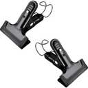 4 Pack 4-1/4" Heavy Duty Spring Clamps Clips, Black Metal Rubber Hinge Clip File Clamps for Photography Background Stands, Home Improvement Projects (2.17" Opening, with Hooks)