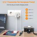 220V to 110V Voltage Converter US to Europe with 2 USB A & 2 USB C Ports Fast Charging, Power Converter for European Travel International Universal Travel Adapter for Italy Germany Spain France