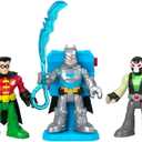 Fisher-Price Imaginext DC Super Friends Preschool Toys Batman Battle Multipack 9-Piece Figure Set with Light-Up Backpack for Ages 3+ Years