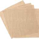 CleverDelights 12 Inch Burlap Squares - 5 Pack - Premium Jute Burlap Fabric - Finished Edges - 12" x 12"