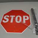 Stop Slow Sign with Metal Handle,12 x 12 inches Double Sided Stop Slow Sign, Light Weight Steel Hand Held Traffic Reflective Aluminum Crossing Guard Stop Sign, Easy to Mount