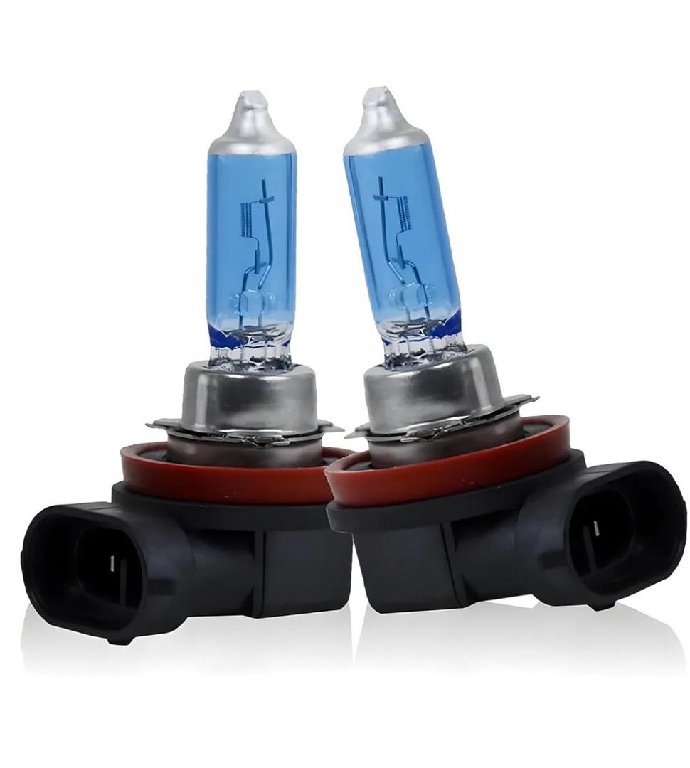 2 PCS H11 Car Halogen Bulbs, Ultra White Light Bulbs, 12V 100W Front Fog Light Bulbs, Super Bright High Beam Low Beam Bulb Auto Lights Universal for Most Cars, Trucks, SUVs (White)