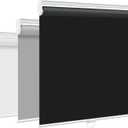 SEEYE Cordless Roller Shades for Windows, 100% Blackout Window Blinds for Privacy & UV Protection, Pull Down Room Darkening Door Blinds, Easy to Install for Home and Office (20" W x 72" H, Black)