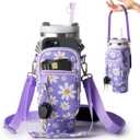 Water Bottle Carrier Bag,Water Bottle Holder with Straps Phone Pockets Fits Stanley Owala 16/24/32/40oz