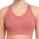 Yvette Zip Front Sports Bras for Women High Support Mesh Racerback Sports Bra Plus Size High Imapct for Large Breasts XL