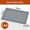 Extra Thick Silicone Mat Waterproof with Raised Edge 19 x 12, BPA Free Non-Slip Dog & Cat Food Mat, Feeding Mat for Food and Water Bowls, Spill Proof Mat to Protect Floors, Gray