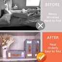 1 Pack Sheet Organizers and Storage, Linen Closet Organizers and Storage, Foldable Sheets Organizer for Closet with Handle, Window, Label, Bedding Storage for Sheet Set (Queen & King Size)