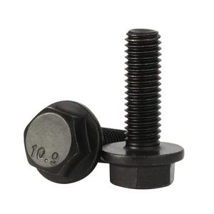 M8 x 30mm Flanged Hex Head Bolts Flange Hexagon Screws, Full Thread, Alloy Steel, Black Oxide Finish, Quantity 15