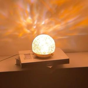 Ocean Wave Projector Light,16 Colors Luminorthe Cube Lamp with Dynamic Ripple Effect,Galaxy Projector Night Light for Kids Bedroom Romantic Ambient Lighting for Room Decor (Sphere-Ocean Wave Lights)