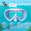 Kids Swim Mask 180 Snorkel Diving Mask, Anti-Fog Child Swim Goggles with Nose Cover No-Leak Swimming Goggles Anti-Shattered Lens for Youth 4-15
