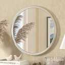 TETOTE Round 16 Brushed Nickel Circle Mirror Aluminum Frame Small Mirror for Wall, Bathroom, Living Room, Bedroom, Vanity, Entryway