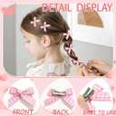 3 x 20PCS Pink Mini Bow Hair Clips Gingham Craft Hair Bows Small Bows for Hair Sweet Bowknot Hair Ribbon Clips Cute Claw Clips Hair Barrettes Accessories for Teens Women and Girls