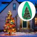 Upright Christmas Tree Storage Bag, Tapered Christmas Tree Cover for 7.5 FT Artificial Tree Standing with Ornaments, Tear Resistant Holiday Assembled Xmas Tree Bag with Zipper and Drawstring (Green)