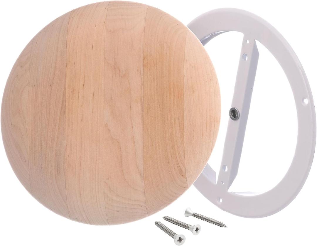 6 inch Resin Free Wood Diffuser - Round Sauna Vent Cover - Adjustable Air Valve - Supply Exhaust Ventilation Covers for Wall and Ceiling - Black Alder