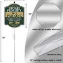 Private Property No Parking Violators Will Be Towed Away at Vehicle Owner's Expense Sign 12" x 10" With 35" Long Metal Stakes With Stand Aluminum Outdoor Use Yard Business