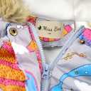 Miss Bei Girl's Winter Coat Jacket Hooded Kids Toddler Flower Print Parka Outwear Warm Cotton Puffer Hooded Jacket (8-9 Years, Gray)