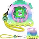 2 x JCHPINE Silicone Cover Case for Tamagotchi Paradise Interactive Virtual Pet, Stand Up Case for Tamagotchi Paradise Screen Protector and Lanyard (Rainbow)