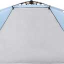 Easthills Outdoors Instant Shader Enhanced Deluxe XL Beach Tent Easy Setup 4-6 Person Popup Sun Shelter 99" Wide for Family UPF 50+ Double Silver Coating with Extended Zippered Porch Sky Blue