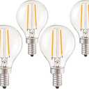 CTKcom 2W G45/G14 Candelabra LED Bulbs Dimmable(4 Pack)- E14 Base Vintage Edison LED Bulb 20W Equivalent 2700K Warm White Lamp for Home,Pendant Lights,Sconces,Antique Light Fixtures 110V~130V AC