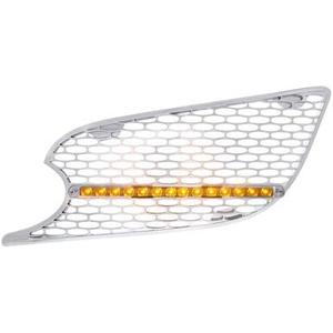 United Pacific 41776 Grille Air Intake- LH, Chrome, with LED Light, Amber LED/Clear Lens, for 2013+ Peterbilt 579