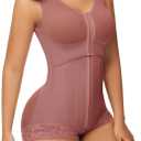 SHAPSHE Fajas Colombianas Moldeadoras BBL Post Surgery Stage 2/3 Body Shaper Tummy Control High Compression Garment Shapewear (Small, Rosy Brown With Steel Bones)