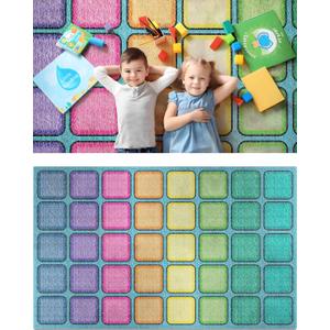 OLEEK Large Classroom Rug Elementary 8x13 - (Washable) Classroom Rugs for Kids Room - Classroom Carpet Elementary - Kids playroom Rug 8 x 13 - Preschool Rugs for Classroom - Schoolgirl Classroom Decor