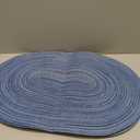 HARFINGTON 6pcs Oval Braided Placemats 20" Non-Slip Oval Table Mats for Dining Tables Washable Heat Insulation Woven Placemats Indoor Outdoor for Family Holiday Dinner, Dark Blue